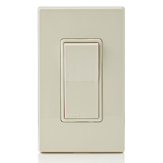 15 Amp Decora Single-Pole Switch, Self-Grounding, Light Almond