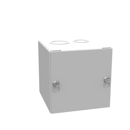4X4X4 Screw Cover Type 1 UL Steel KOs Gray Cover w/Teardrop Slots Holes In Back