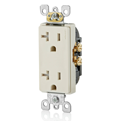 20 Amp Decora Tamper-Resistant Duplex Outlet/Receptacle, Grounding