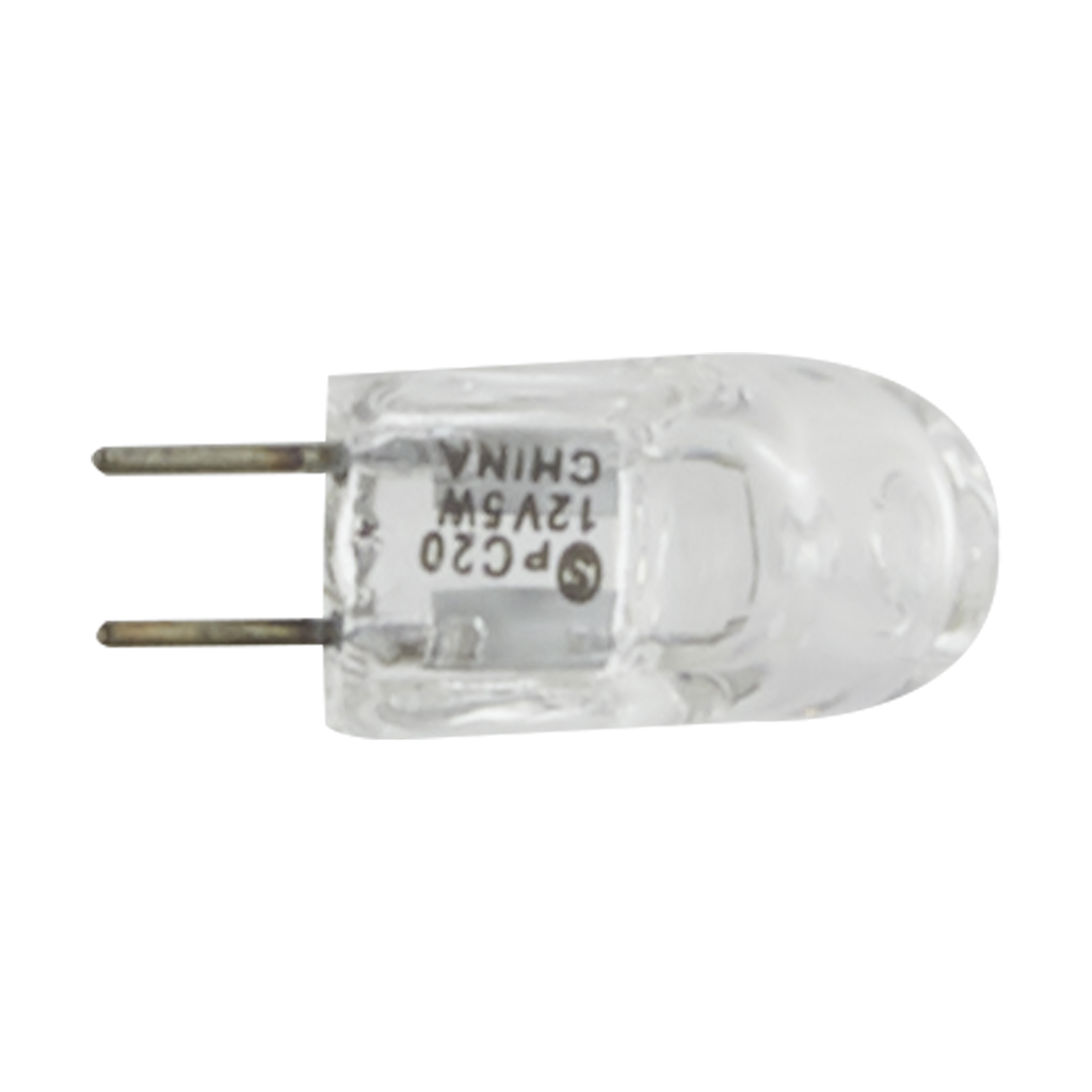 5 Watt; Halogen; T3; Clear; 2000 Average rated hours; 50 Lumens; Bi Pin G4 base; 12 Volt