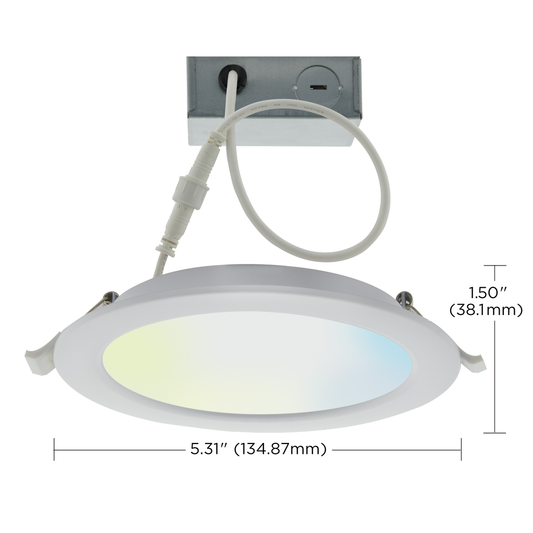10 Watt; LED Direct Wire Downlight; 4 Inch; Tunable White; Round; Starfish IOT; 120 Volt; 650 Lumens