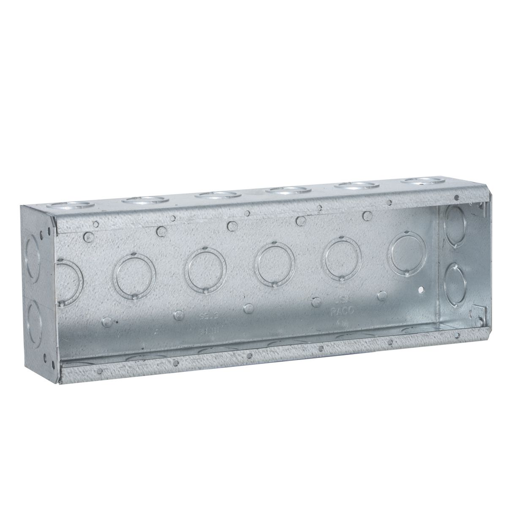 6-Gang Masonry Box, Nongangable, 2-1/2 in. Deep, Twenty-Two Concentric KO's