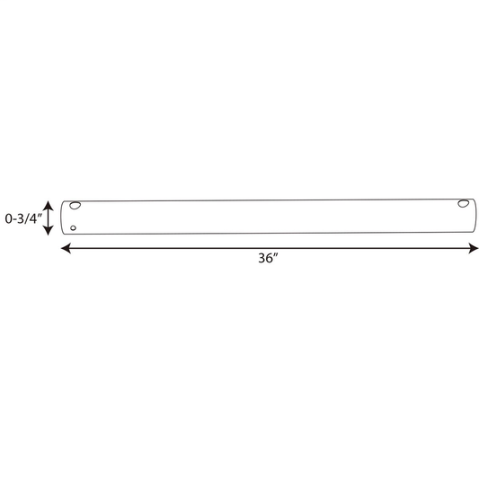 AirPro Collection 36 In. Ceiling Fan Downrod in Black Chrome