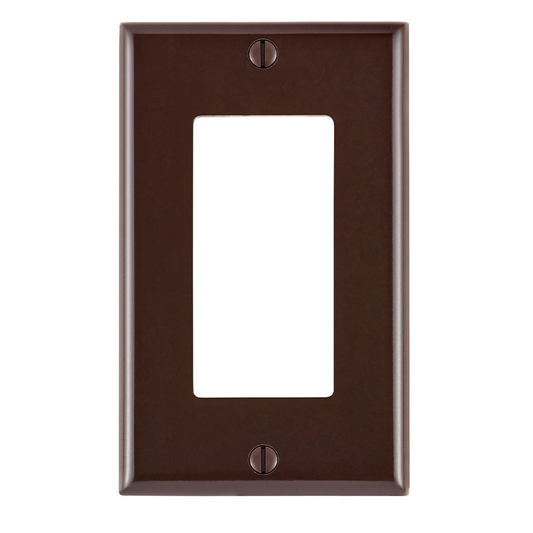1-Gang Decora Wallplate, Standard Size, Thermoset, Brown