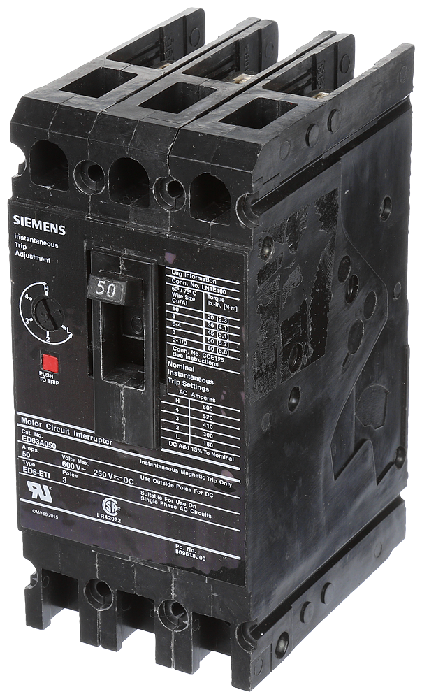 BREAKER ED 3P 50A 600V LUGS-ETI