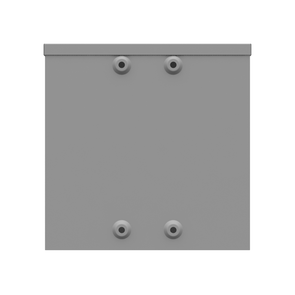 10x4X10 Screw Cover Type 3R UL Steel KO ANSI 61 Gray Quad D KO For Lock Hole In Back
