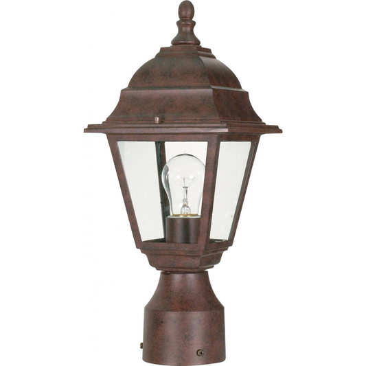 Briton - 1 Light 14" Post Lantern with Clear Seeded Glass - Old Bronze Finish