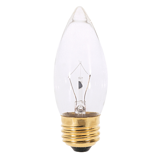25 Watt B11 Incandescent; Clear; 1500 Average rated hours; 210 Lumens; Medium base; 120 Volt