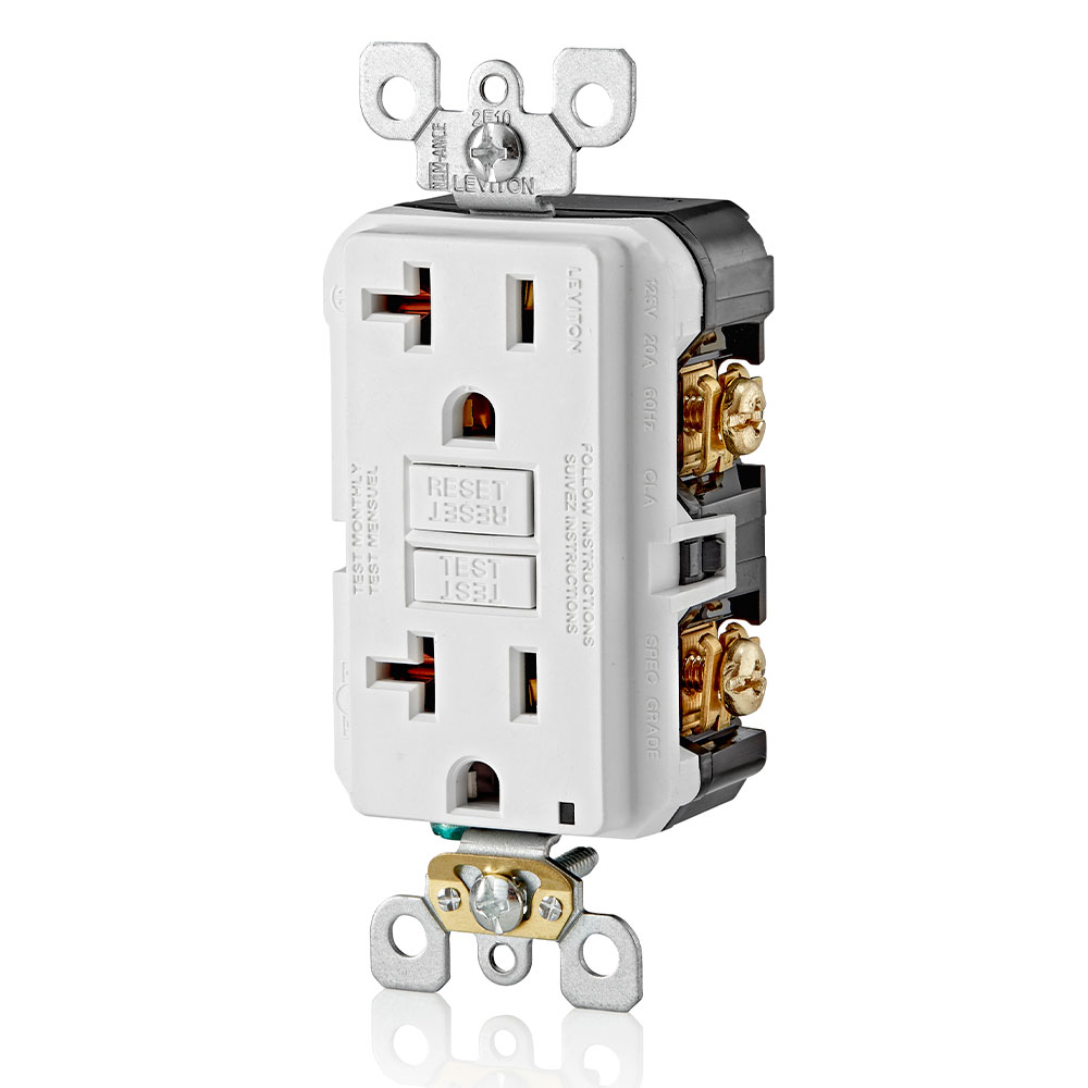 20 Amp, Self Test, Non Tamper-Resistant GFCI Outlet with LED Indicator Light