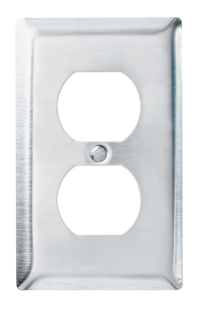 1-Gang 302/304 Stainless Steel Wall Plate, Duplex Receptacle Openings