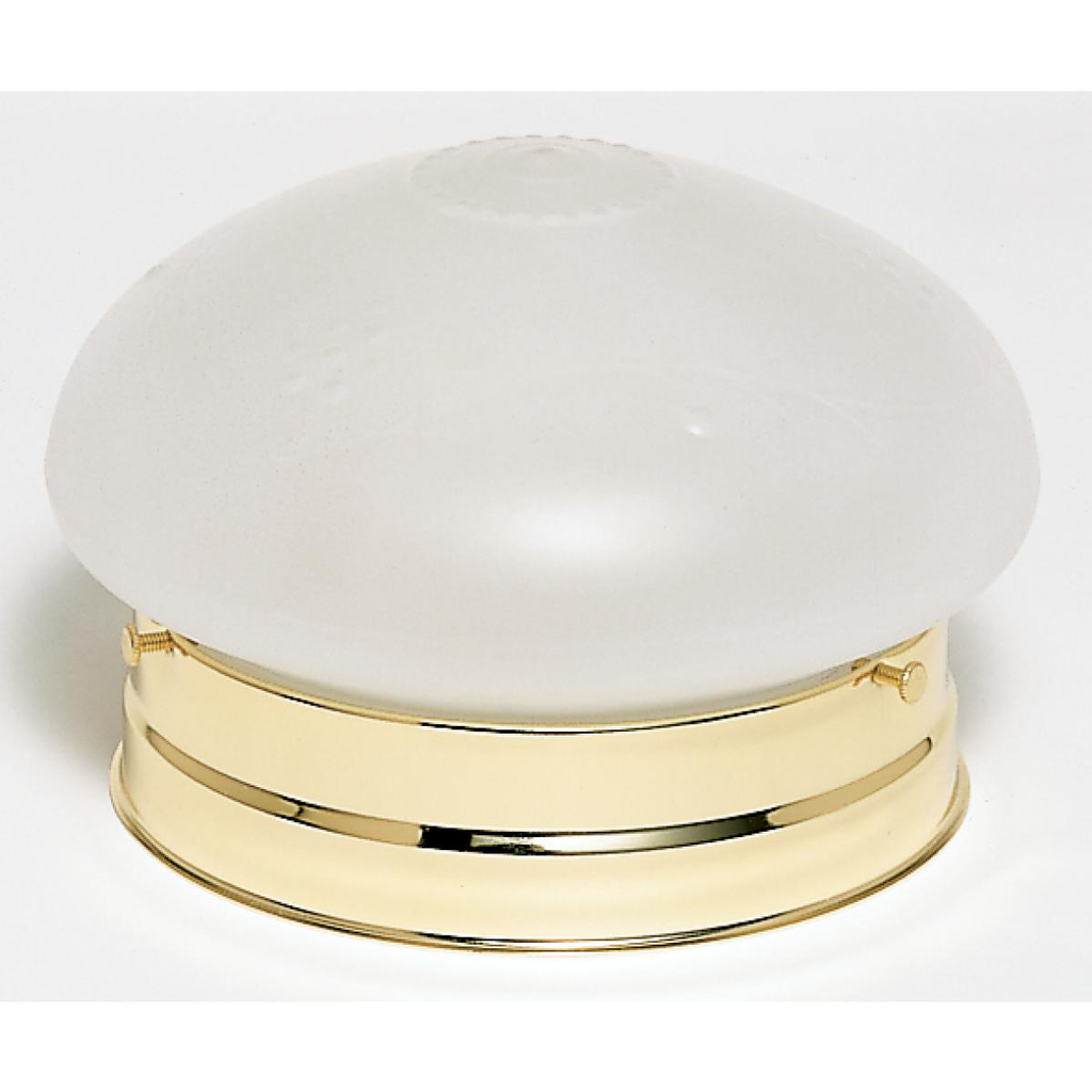 1 Light - 6" Flush with Frosted Grape Glass - Polished Brass Finish