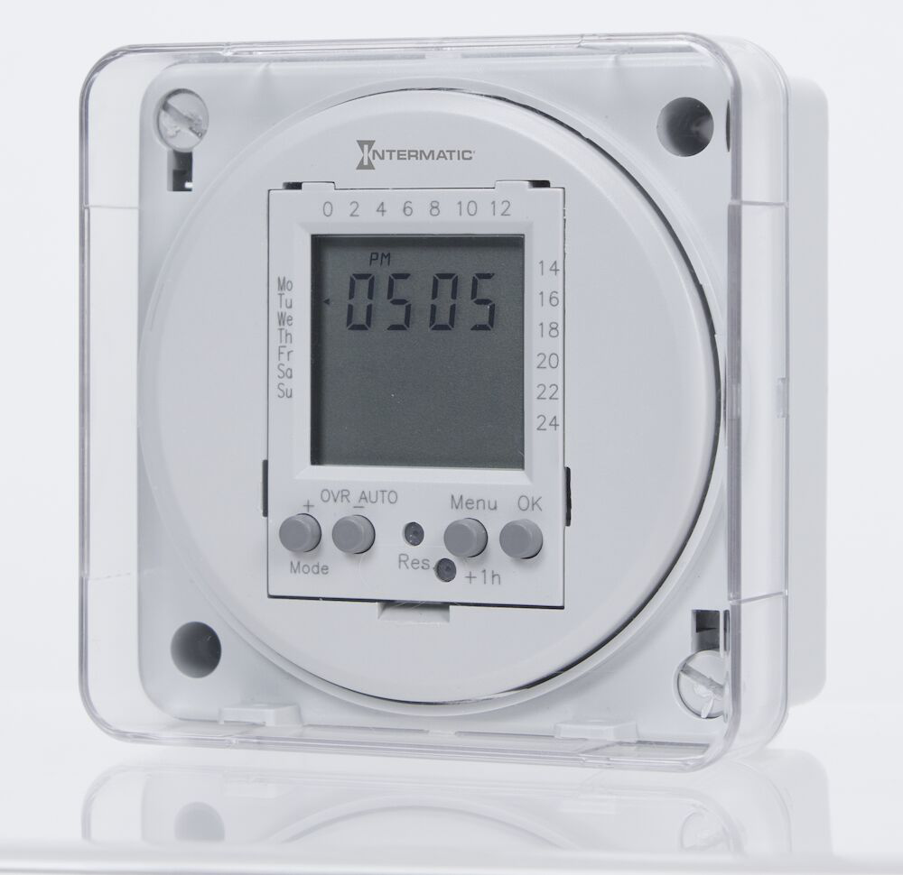 24-Hour or 7-Day 24V Electronic Flush Mount Module, 16A, 20 Setpoint Programs, SPDT