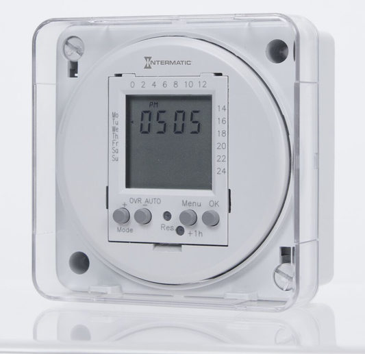 24-Hour or 7-Day 24V Electronic Flush Mount Module, 16A, 20 Setpoint Programs, SPDT
