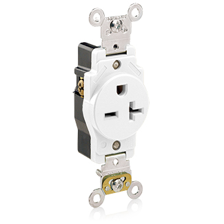 20 Amp Single Receptacle/Outlet, Industrial Grade, Self-Grounding