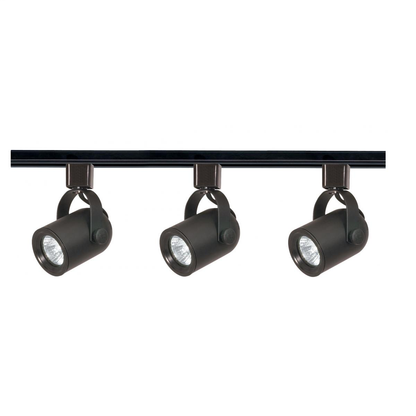 3 Light - MR16 - Round Back Track Kit - 4 foot Track - Line Voltage - Black