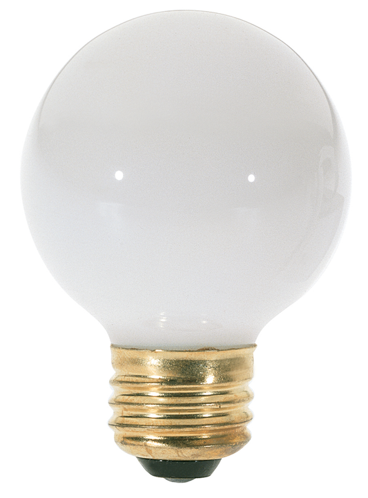 25 Watt G18 1/2 Incandescent; Gloss White; 1500 Average rated hours; 160 Lumens; Medium base; 120 Volt