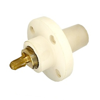 17 Series Female Panel Receptacle, Cam-Type, 90-Degree, Taper Nose, Threaded Stud, Industrial Grade, 250-750MCM, 690 Amp - WHITE