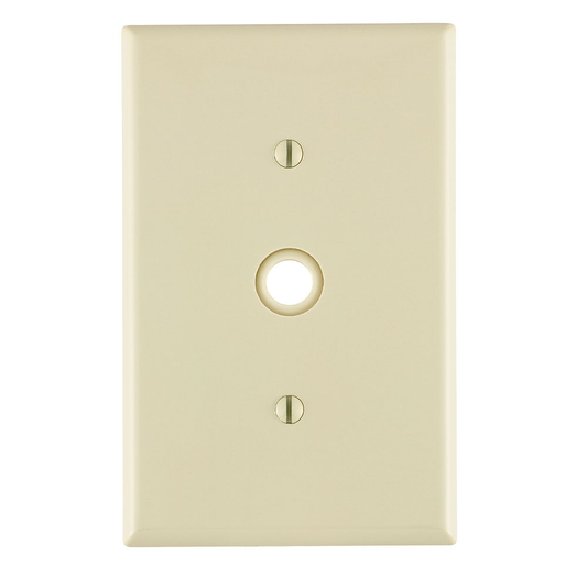 1-Gang .406 Inch Cable Wallplate, Midway Size, Thermoplastic Nylon, Light Almond