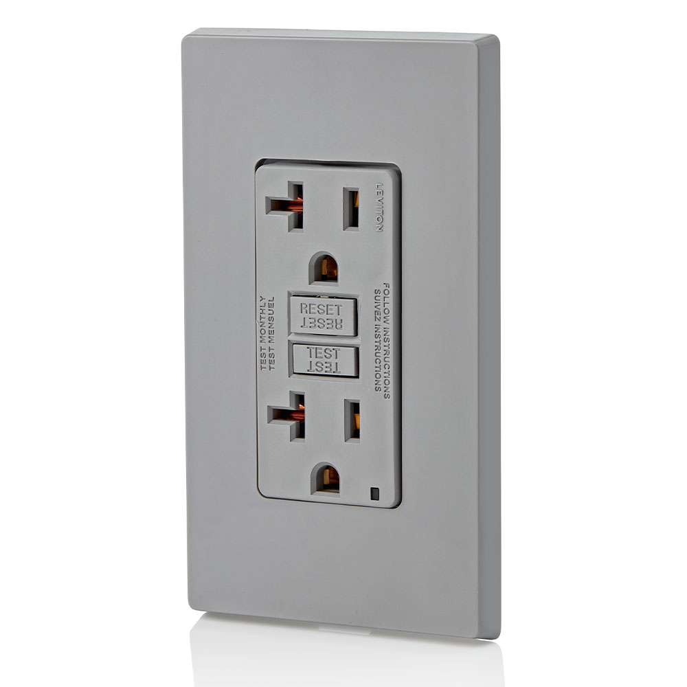 20 Amp, Self Test, Non Tamper-Resistant GFCI Outlet with LED Indicator Light