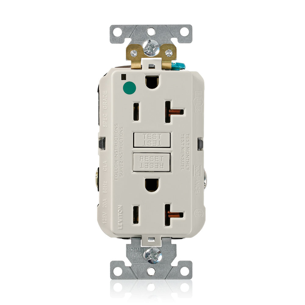 20 Amp, SmartlockPro® GFCI Receptacle/Outlet, Hospital Grade
