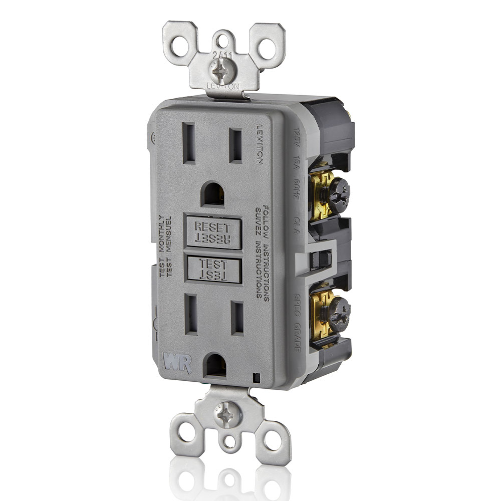 15 Amp GFCI Weather-Resistant Outlet, Self Test, Tamper-Resistant with LED Indicator Light