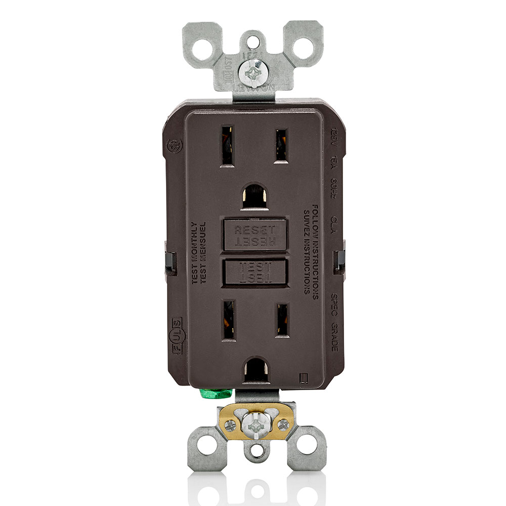 15 Amp, Self Test, Non Tamper-Resistant GFCI Outlet with LED Indicator Light