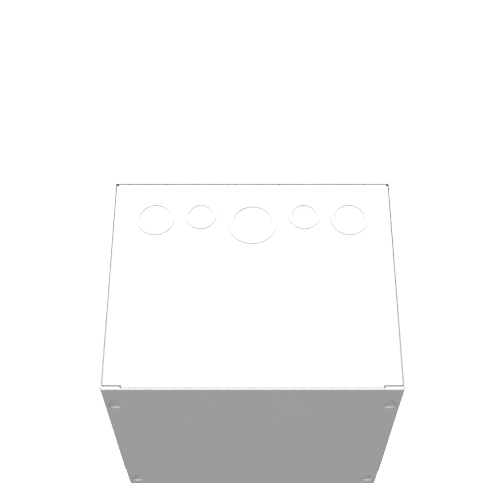 10x8x10 Screw Cover Type 1 UL Steel KOs Gray Cover w/Teardrop Slots Holes In Back