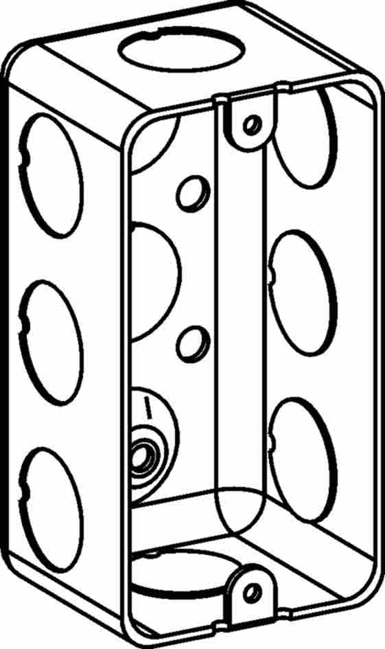 1-7/8" DEEP, 1-GANG DRAWN HANDY BOX WITH 1/2" KO