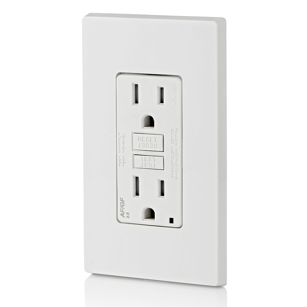 15 Amp, Self Test, Tamper-Resistant Dual-Function AFCI/GFCI Outlet with LED Indicator Light