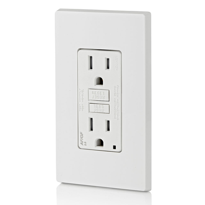 15 Amp, Self Test, Tamper-Resistant Dual-Function AFCI/GFCI Outlet with LED Indicator Light
