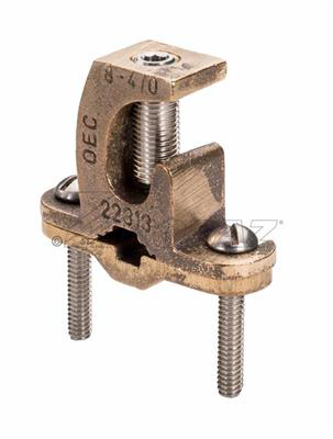 1/2" - 1" Bronze - Lay-In Lug Style Combination Ground Clamps for Bare Wire