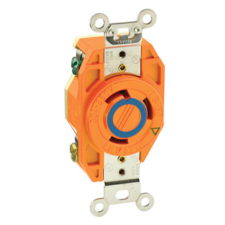 30 Amp, 250 Volt, Flush Mount Locking Receptacle, Industrial Grade