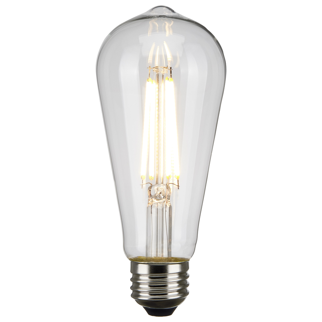 7 Watt ST19 LED; Clear; Medium base; 3000K; 800 Lumens; 120 Volt