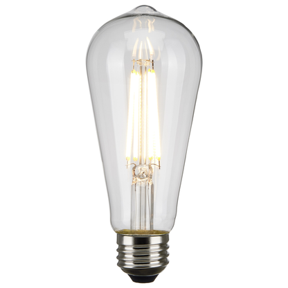 7 Watt ST19 LED; Clear; Medium base; 3000K; 800 Lumens; 120 Volt