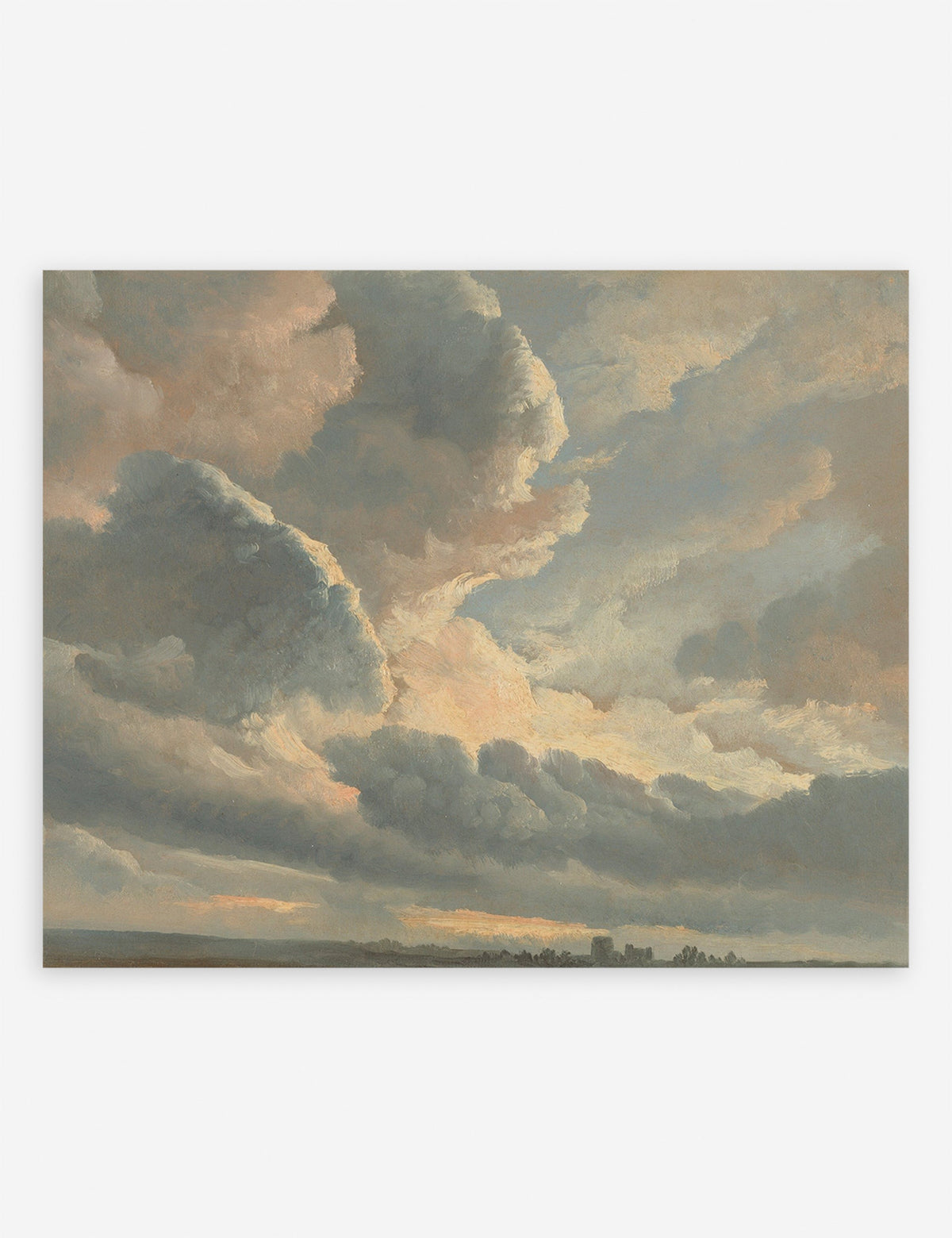 Study of Clouds with a Sunset near Rome Wall Art by Simon Alexandre Clement Denis