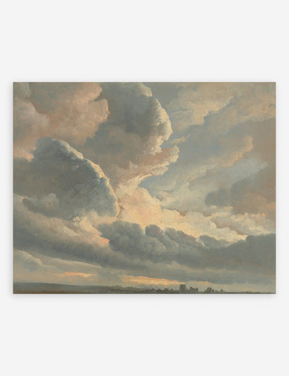 Study of Clouds with a Sunset near Rome Wall Art by Simon Alexandre Clement Denis