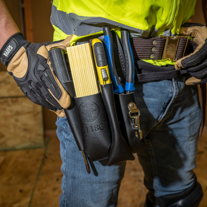 Black Leather Tool Pouch for Belts