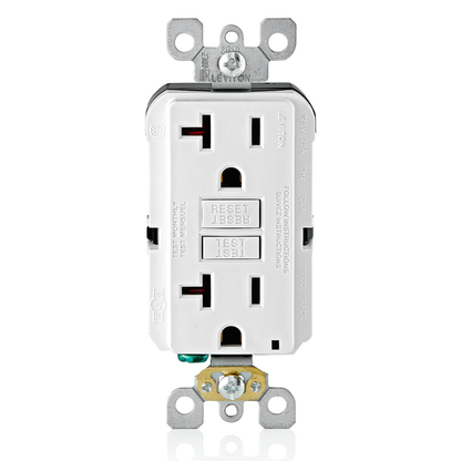 20 Amp, Self Test, Non Tamper-Resistant GFCI Outlet with LED Indicator Light