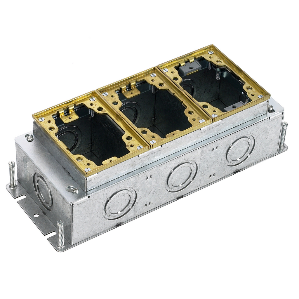 3-Gang Deep Rectangular Flush Concrete Floor Box