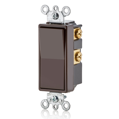 15 Amp Decora Rocker 4-Way Switch, Grounding, Brown