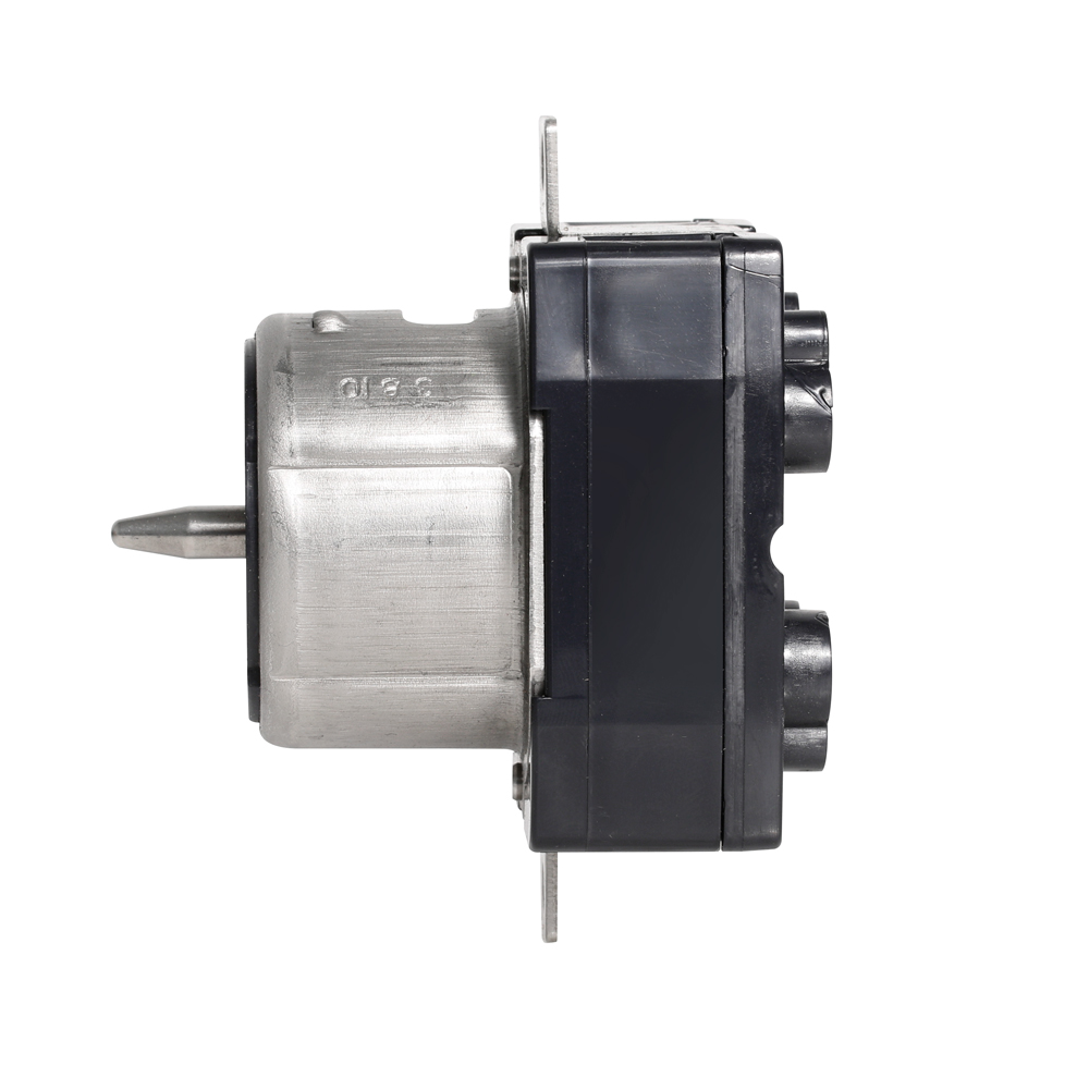 50 Amp, 125/250 Volt, Black & White Locking Flush Mount Receptacle, Industrial Grade