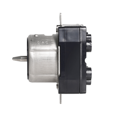50 Amp, 125/250 Volt, Black & White Locking Flush Mount Receptacle, Industrial Grade