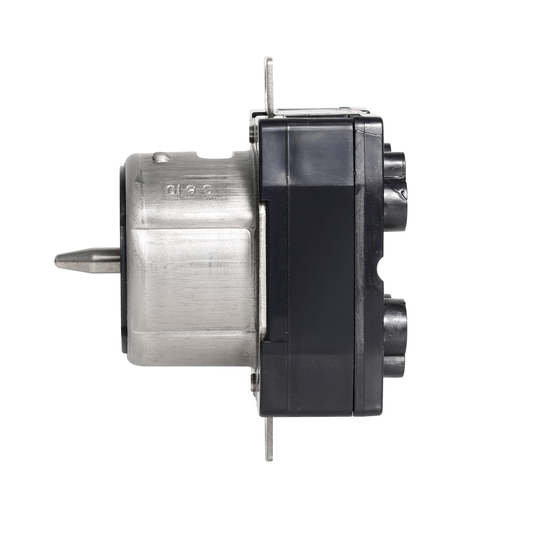 50 Amp, 125/250 Volt, Black & White Locking Flush Mount Receptacle, Industrial Grade