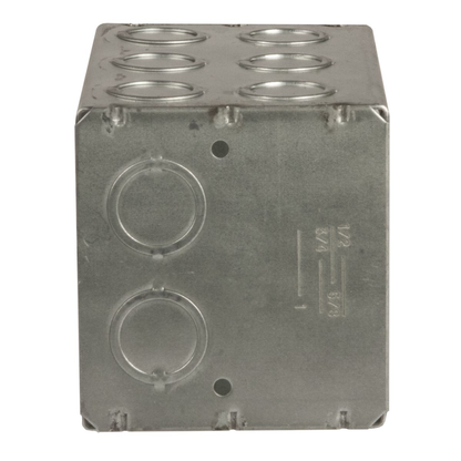 3-Gang Masonry Box, Nongangable, 3-1/2 in. Deep, Nineteen Concentric KO‚Äôs