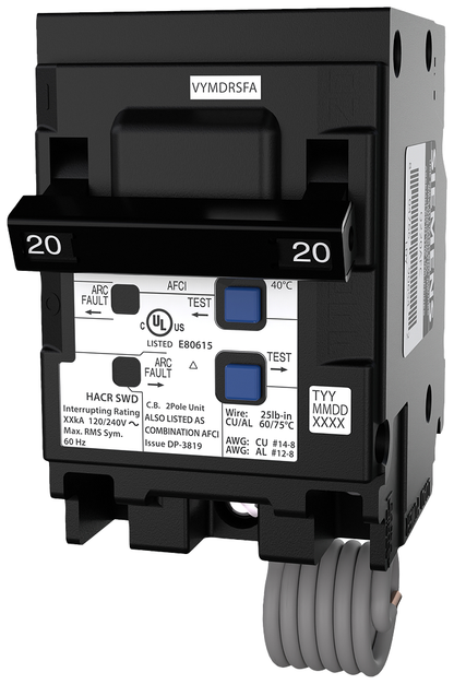 BRKR QAF AFCI 2P 240V 20A 10KA
