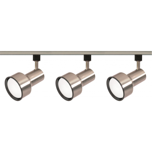 3 Light - R30 - Step Cylinder Track Kit - 4 foot Track - Brushed Nickel