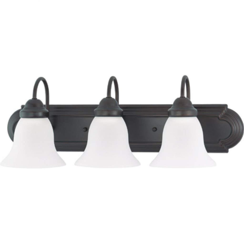 Ballerina - 3 Light 24" Vanity with Frosted White Glass - Mahogany Bronze Finish