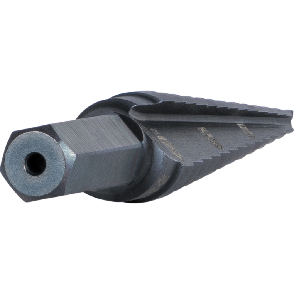 13-Step Drill Bit, 3/8-Inch Hex, Double Straight Flute, 1/8-Inch to 1/2-Inch