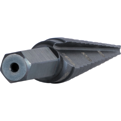 13-Step Drill Bit, 3/8-Inch Hex, Double Straight Flute, 1/8-Inch to 1/2-Inch