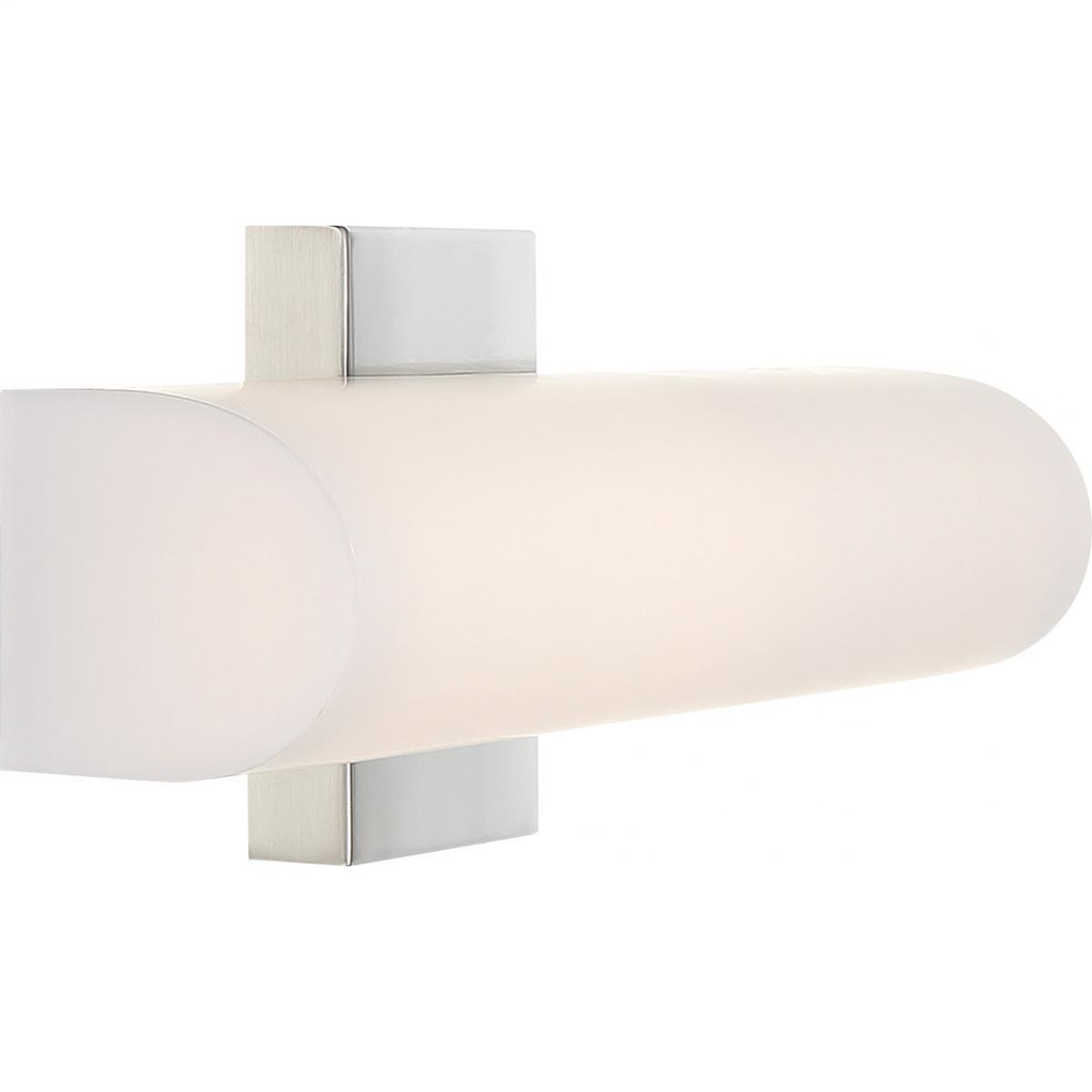 Bend - 25" LED Vanity with White Acrylic - Brushed Nickel Finish